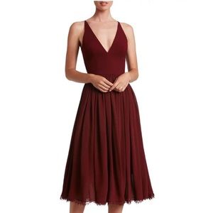 DRESS THE POPULATION, Burgundy Alicia Dress, Large